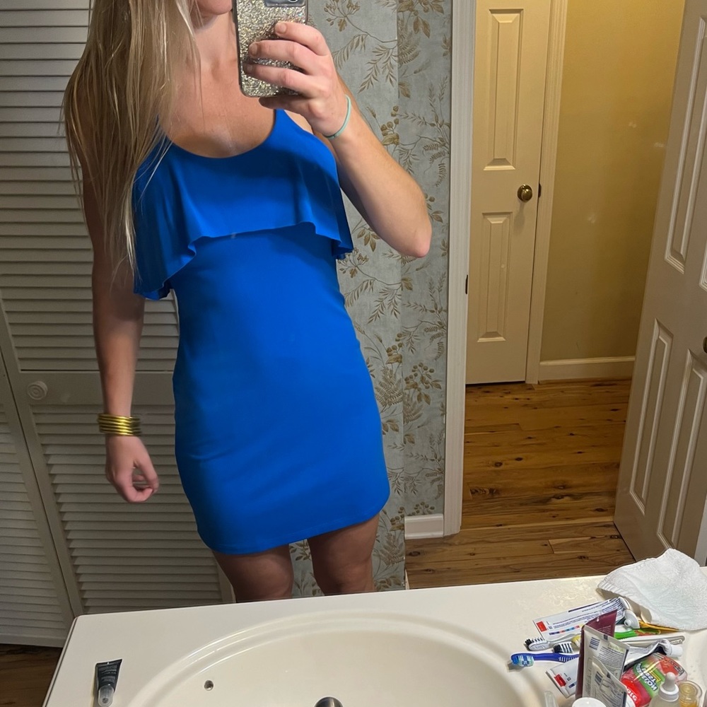 Susana Monaco halter ruffle dress .